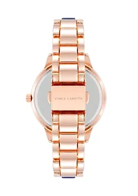 Rose Gold with Navy Accents Watch