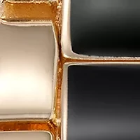 Quartz Black Enamel and Gold-Tone Metal Alloy Watch