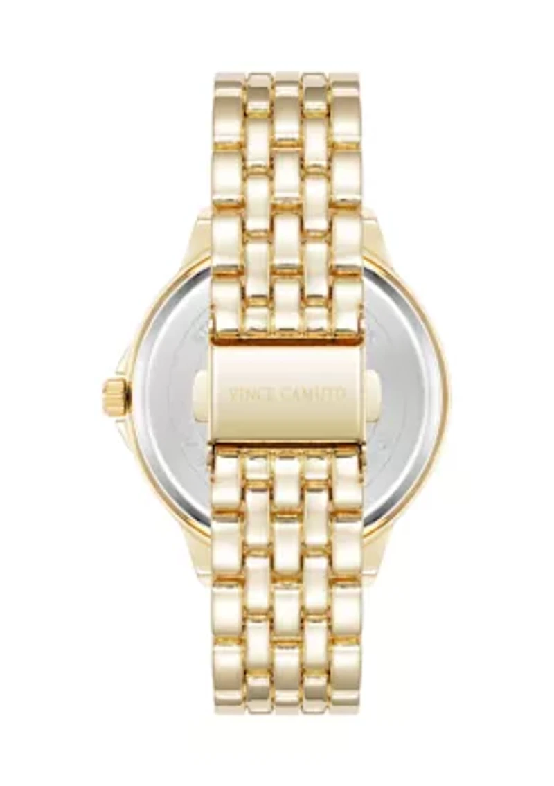 Quartz Metal Alloy Crystal Bezel Watch