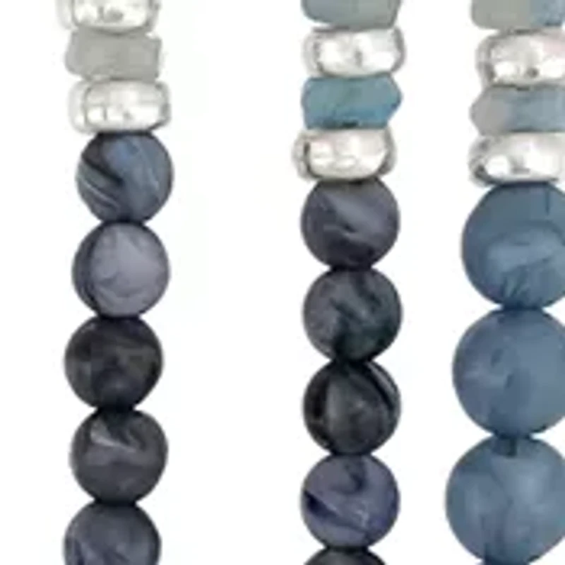 Triple Row Multi Beaded Necklace
