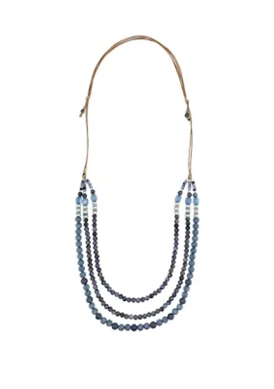 Triple Row Multi Beaded Necklace