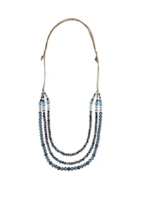 Triple Row Multi Beaded Necklace