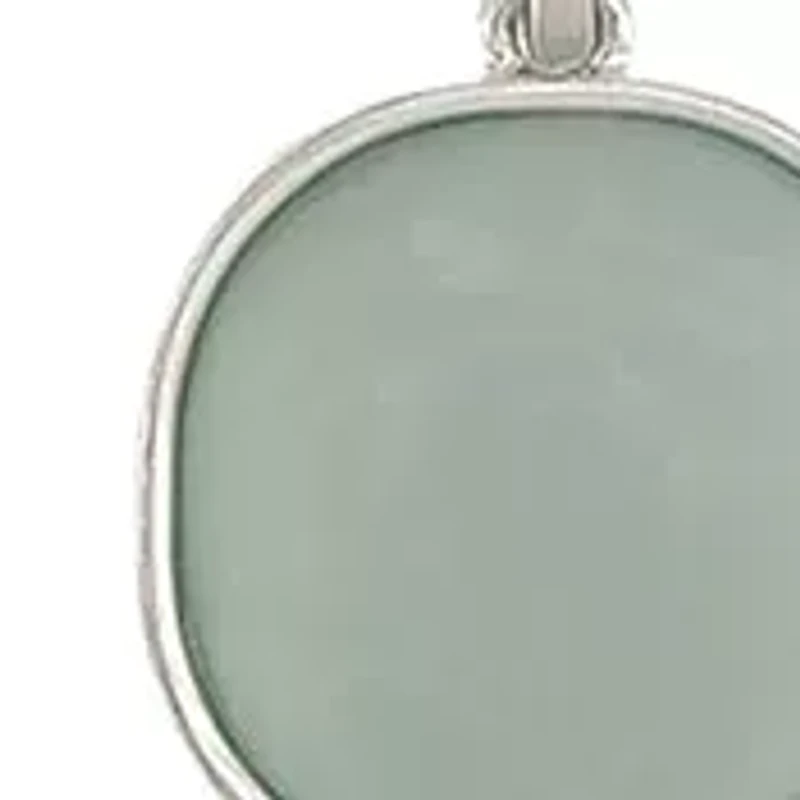 Silver Tone 19'' + 3'' Extender Neckwire with Multi Blue Double Square Pendant Necklace