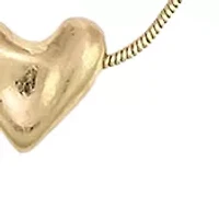 Gold Tone Layered 2 Row Double Heart Pendant Necklace