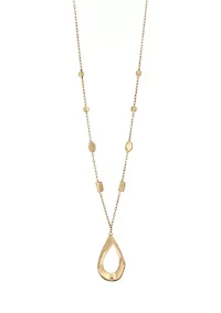 Long Open Teardrop Pendant Necklace