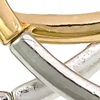 Two Tone Stretch Bangle Bracelets - Set of 3