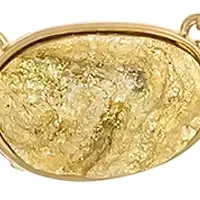 Gold Tone Pink and Blue Multi Bead Station Layered 3 Row Short Necklace with Oval Druzy Drop