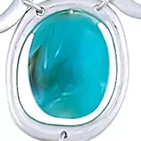 Silver Tone Open Links with Turquoise Nuggets Y Necklace