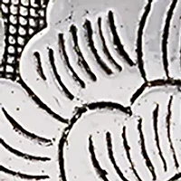 Silver Tone Etched Wide Cuff Bracelet