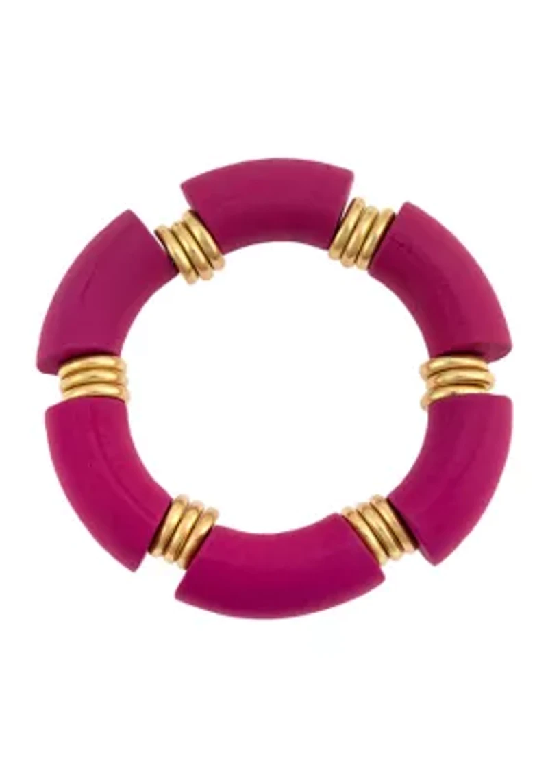 Wood Sectional Stretch Bangle Bracelet