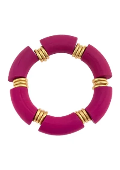 Wood Sectional Stretch Bangle Bracelet
