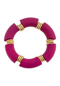 Wood Sectional Stretch Bangle Bracelet