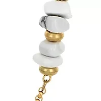 Gold Tone with White Howlite Long Necklace