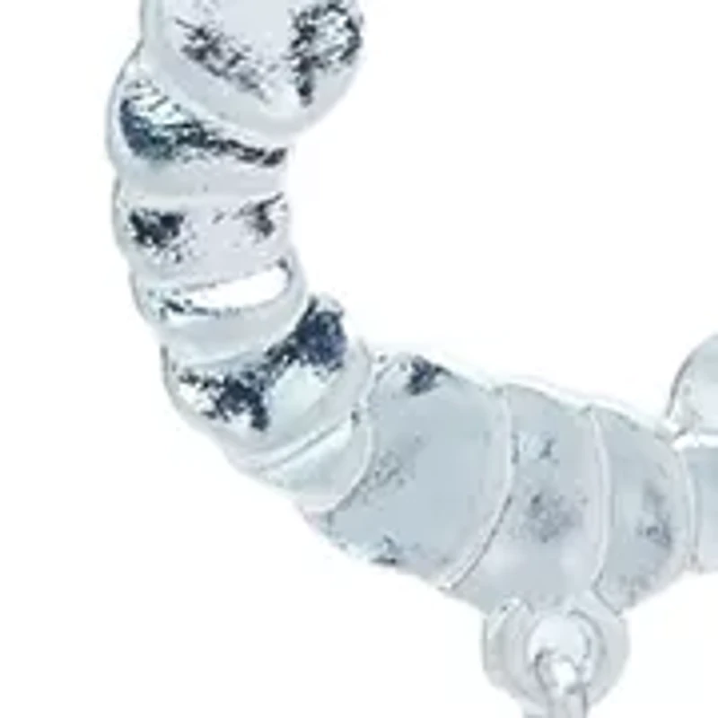 Two Tone Linked with Open Teardrop Stations Necklace