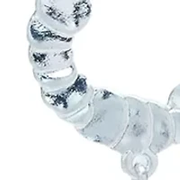 Two Tone Linked with Open Teardrop Stations Necklace