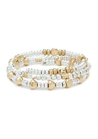 Two Tone Beaded Coil Bracelet