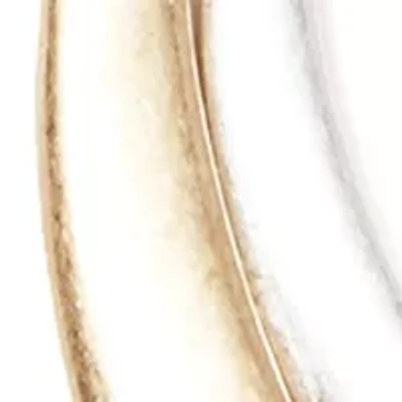 Two Tone Long Double Link Drop Pendant Necklace