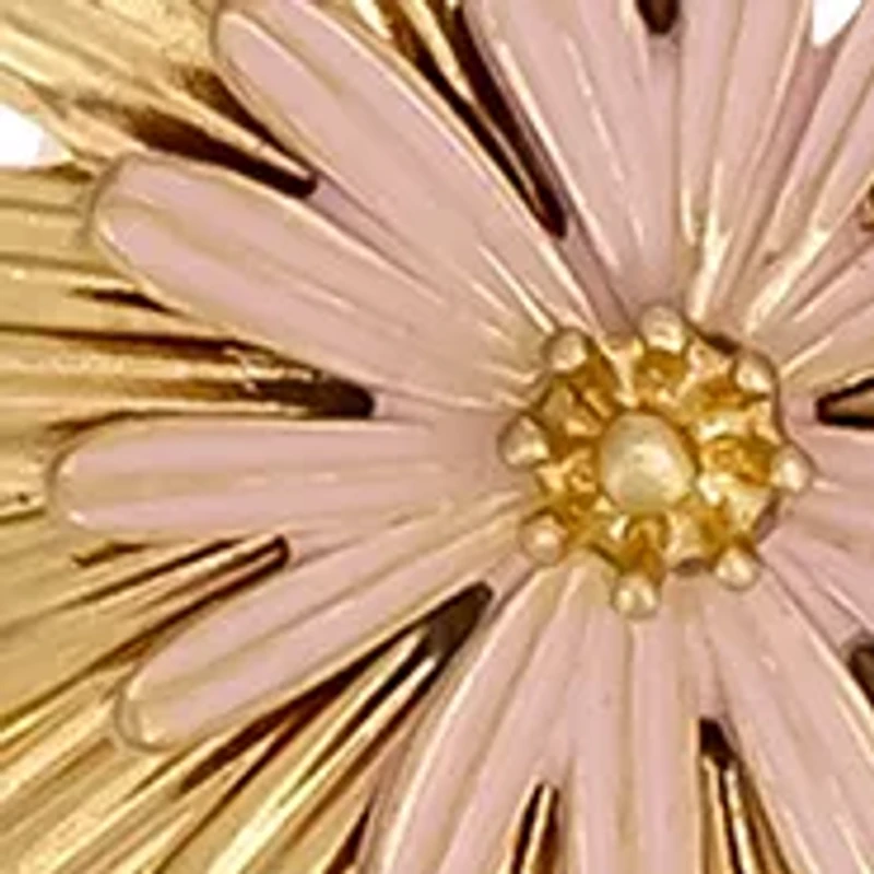 Gold -Tone Short 5 Part Coral Multi Flower Frontal Necklace