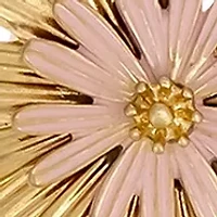 Gold -Tone Short 5 Part Coral Multi Flower Frontal Necklace