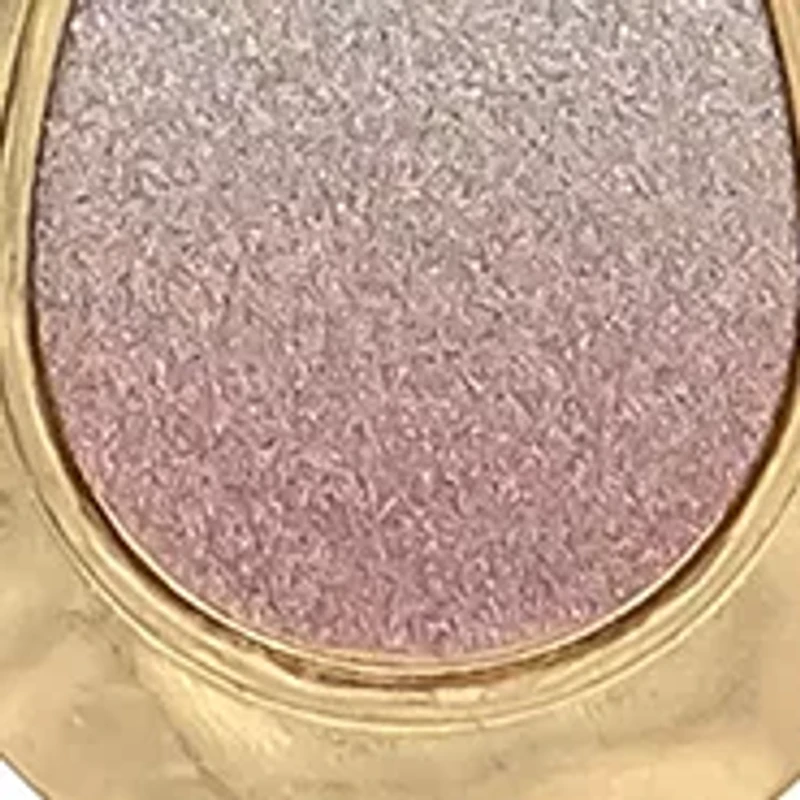 Gold-Tone Long Ombré Coral Glitter Teardrop Pendant Necklace