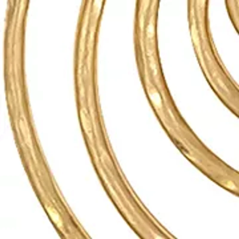 Gold-Tone Round Multi Ring Short Pendant Necklace