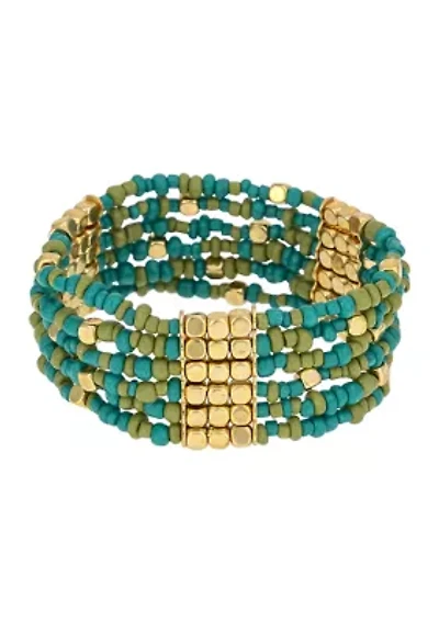 Multi Row Seed Bead Stretch Bracelet