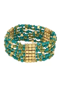 Multi Row Seed Bead Stretch Bracelet
