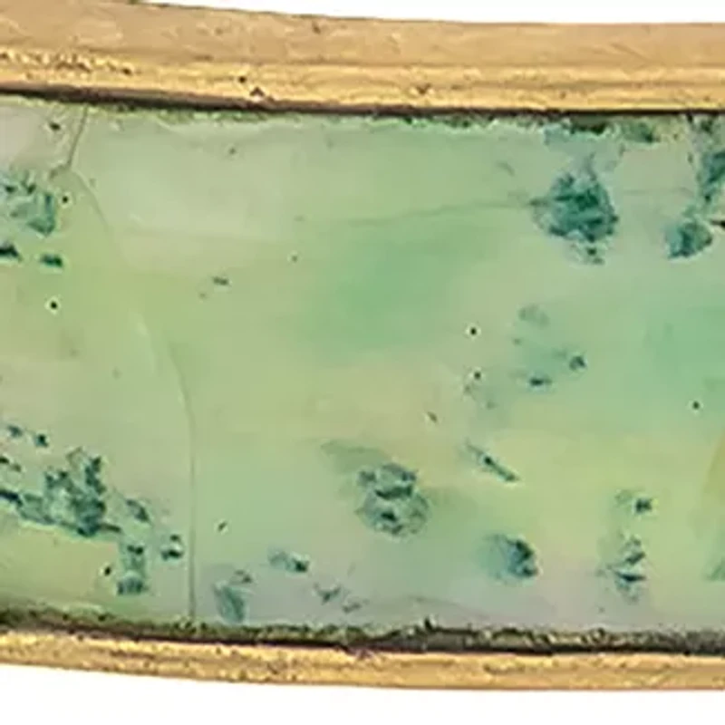 Gold Tone Green Multi Stretch Sectional Bangle Bracelet