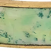 Gold Tone Green Multi Stretch Sectional Bangle Bracelet