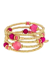 Multi Bead Coil Wrap Bracelet