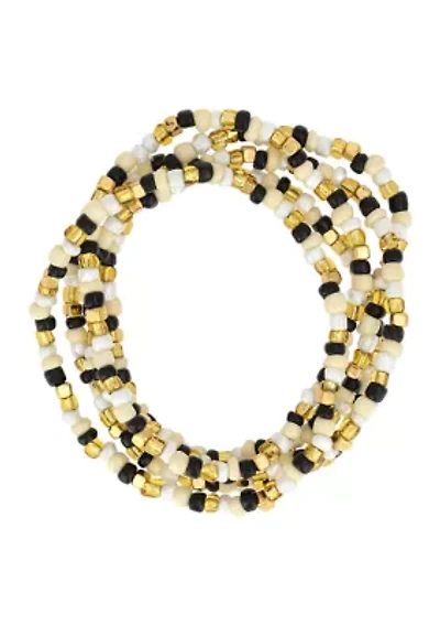 5 Row Multi Seed Bead Stretch Bracelet Set