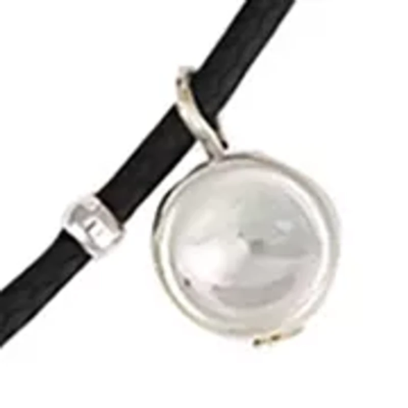Silver Tone Black Cord with Small Silver tone Disc Drops Necklace