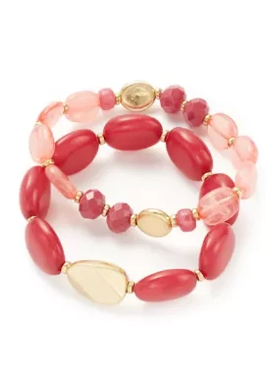 Gold Tone Berry Beaded Bracelet Set