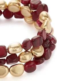 Women's Gold Tone Berry Beaded Coil Bracelet