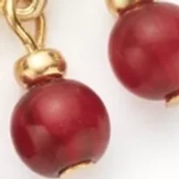 Women's Gold Tone Berry Bead Fringe Hoop Earrings