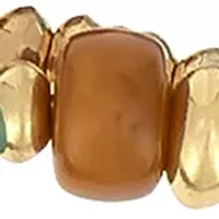 Gold Tone 3 Row Teal and Multi Neutral Beaded Stretch Bracelet Set