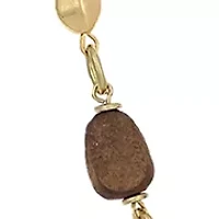  Elongated Wood Teardrop Pendant Necklace