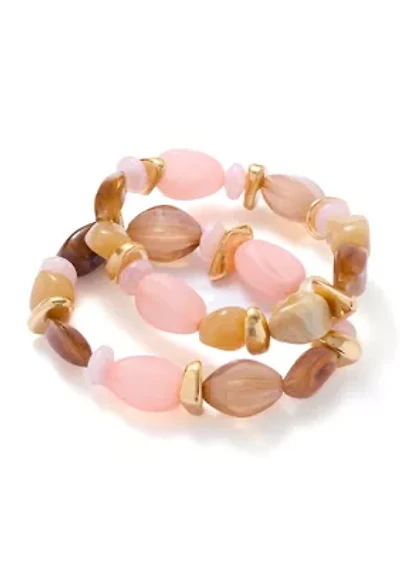  Chunky Bead Stretch Bracelet Set