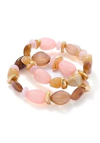  Chunky Bead Stretch Bracelet Set
