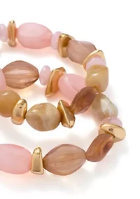  Chunky Bead Stretch Bracelet Set