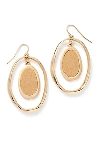 Oval Orbital Gold Tone Earrings