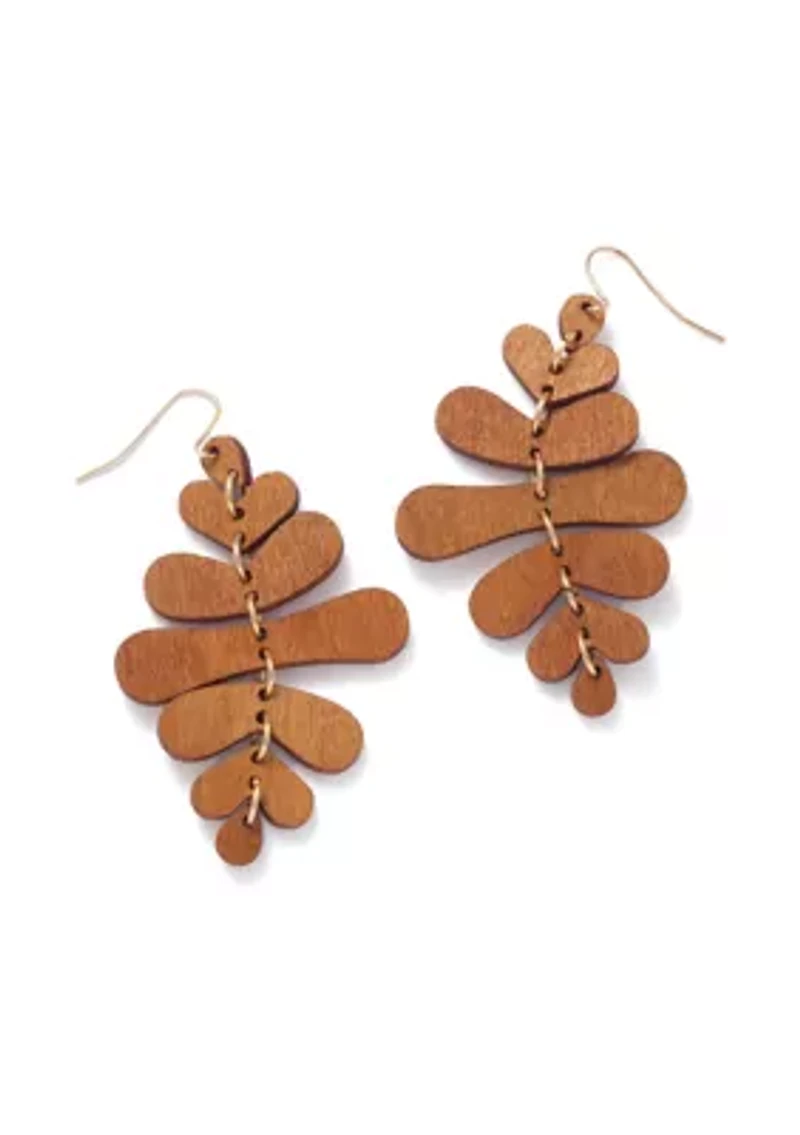 Wood Kite Drop Earrings