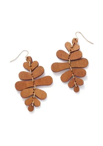 Wood Kite Drop Earrings