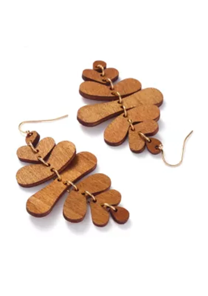 Wood Kite Drop Earrings