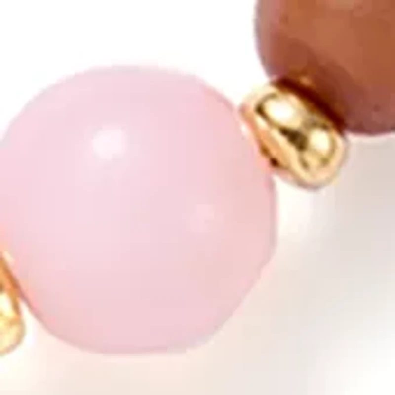 Multi Beaded Gold Tone Earrings