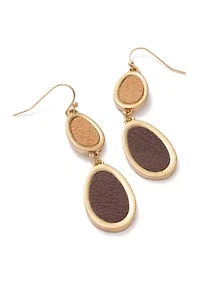 Brown Double Drop Oval Earrings
