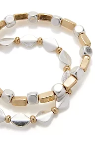 Multi Bead Two Tone Bracelet Set