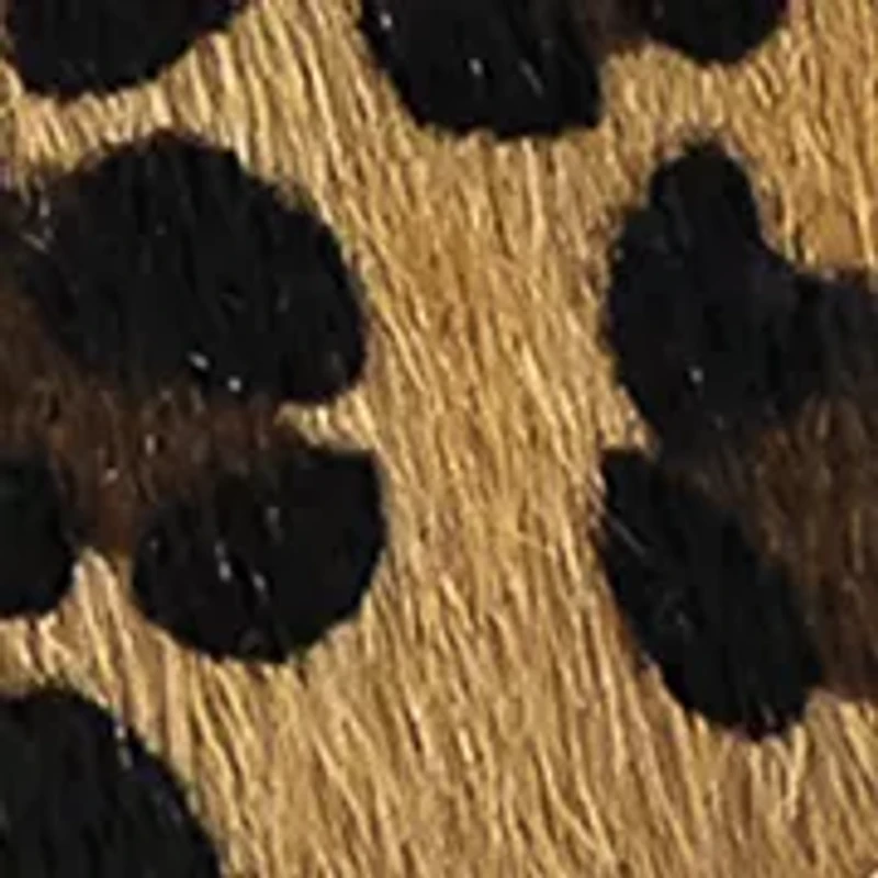 Leopard Print Cord Hair Calf Teardrop Necklace