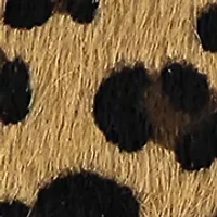 Leopard Print Hair Calf Disc Pendant Necklace