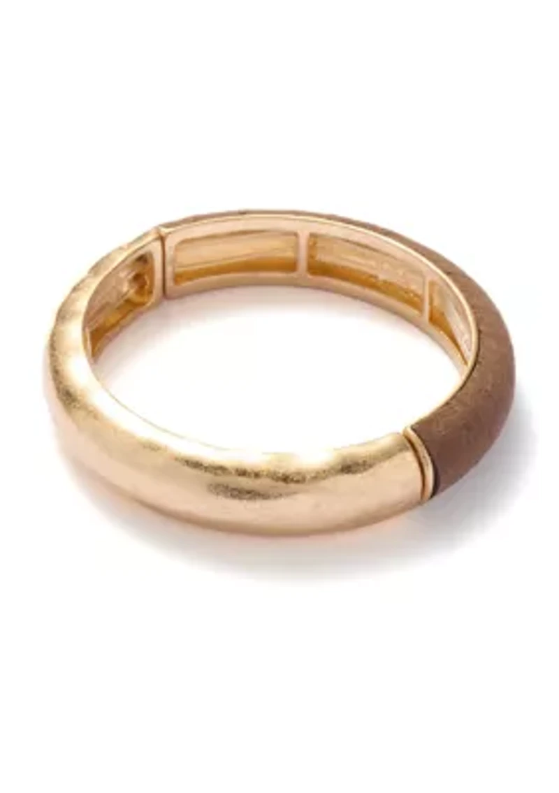 Brown Gold Tone Stretch Bracelet